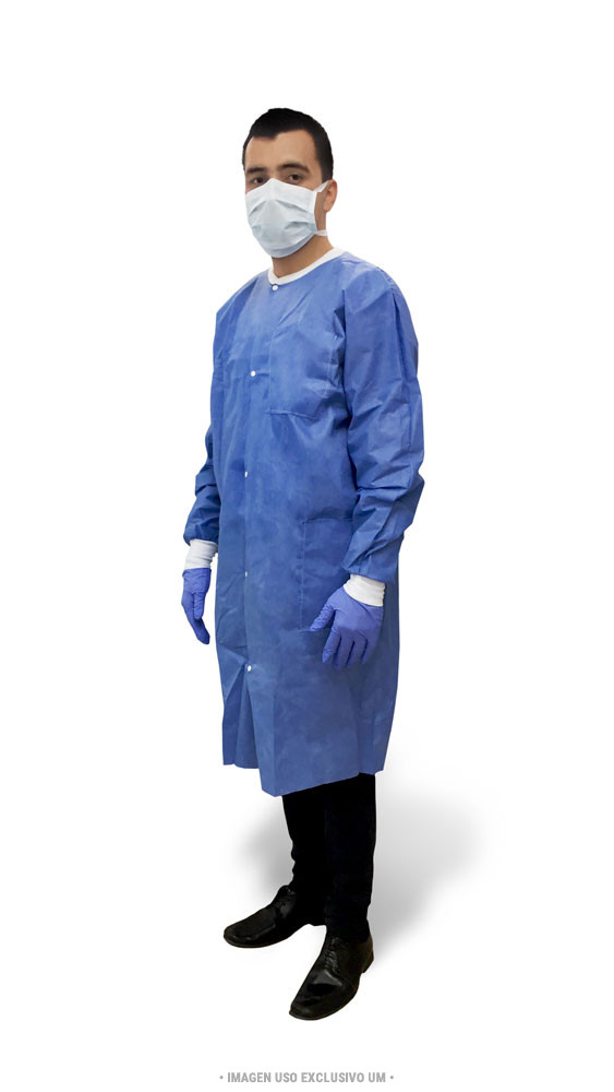 Bata laboratorio manga azul - personal - Union Medical